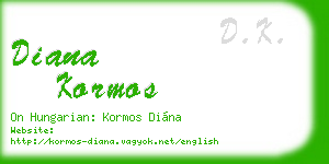 diana kormos business card